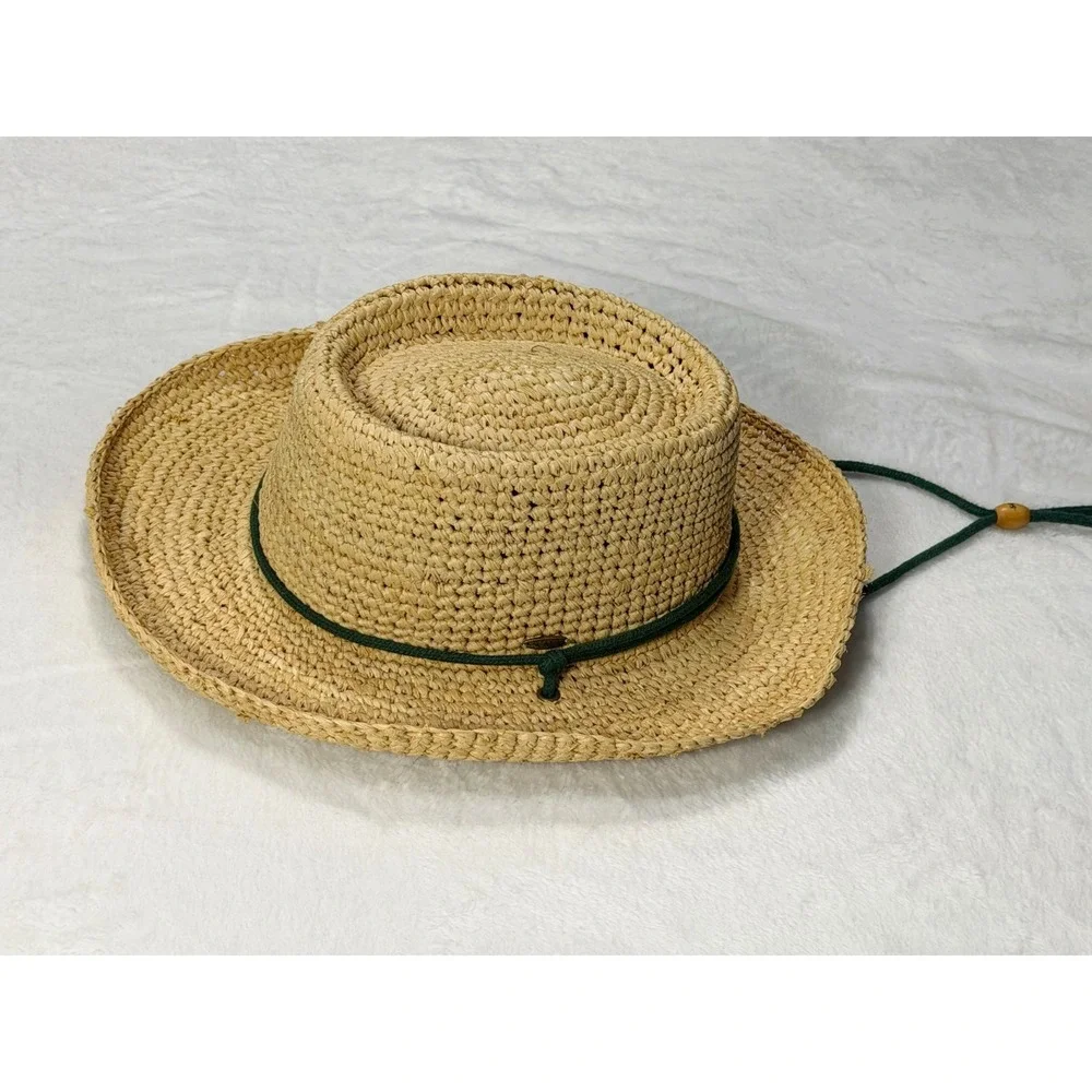 Scala Women's Crocheted Twisted Raffia Outback Beach Sun Hat High End Timeless